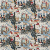 G P & J BAKER BP10927.1.0 SHALIMAR INDIGO/RED Fabric - Eade's Wallpaper