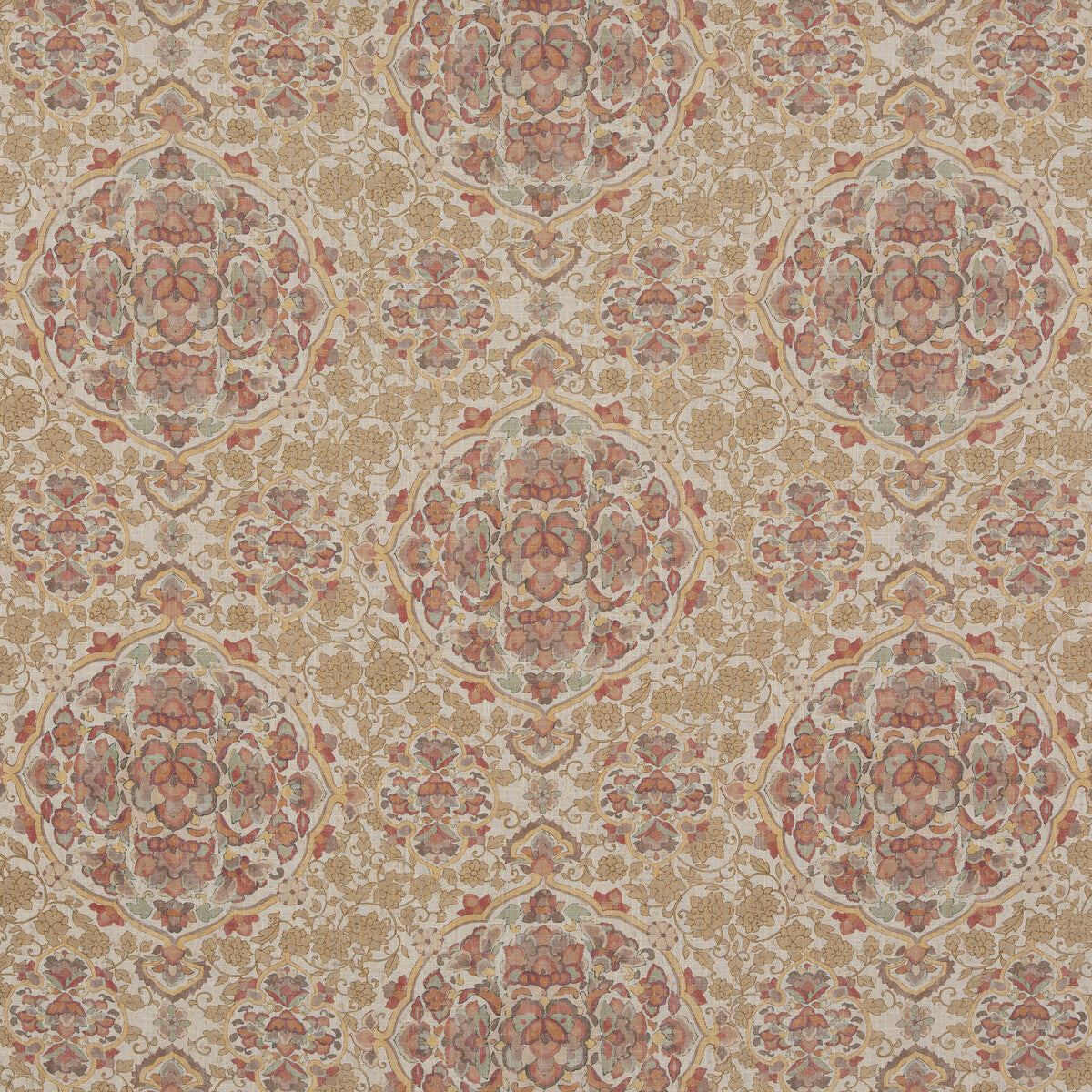 G P & J BAKER BP10928.3.0 KIANA RED/AQUA Fabric - Eade's Wallpaper