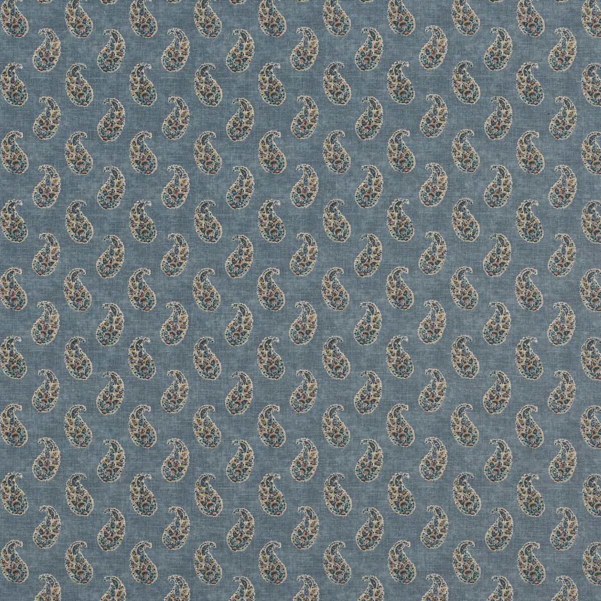 G P & J BAKER BP10930.3.0 PATOLA PAISLEY BLUE Fabric - Eade's Wallpaper