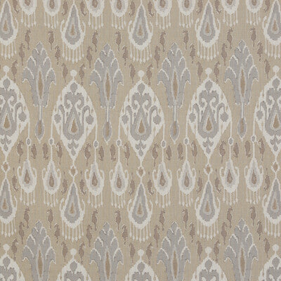G P & J BAKER BP10939.3.0 IKAT BOKHARA LINEN PARCHMENT Fabric - Eade's Wallpaper