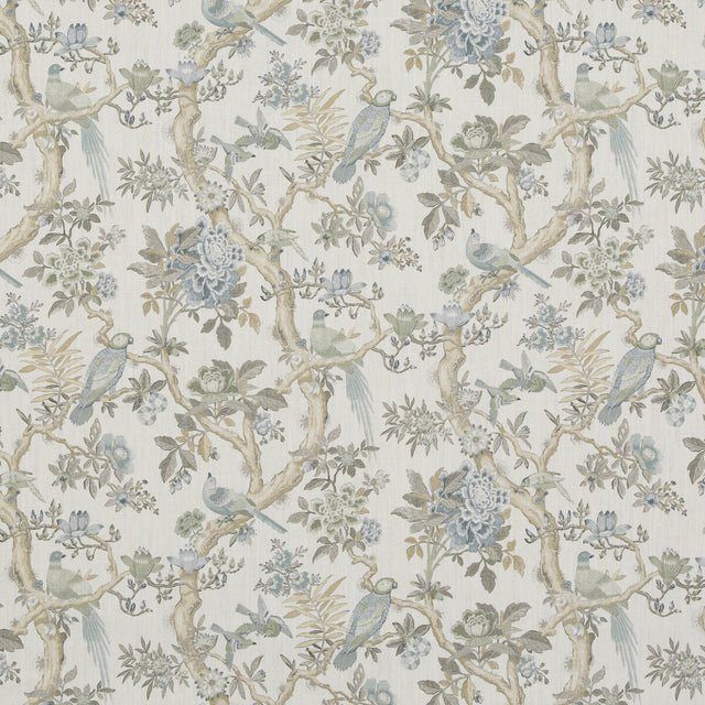 G P & J BAKER BP10948.4.0 ELTHAM AQUA Fabric - Eade's Wallpaper