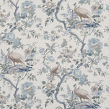 G P & J BAKER BP10949.1.0 BROUGHTON ROSE BLUE Fabric - Eade's Wallpaper