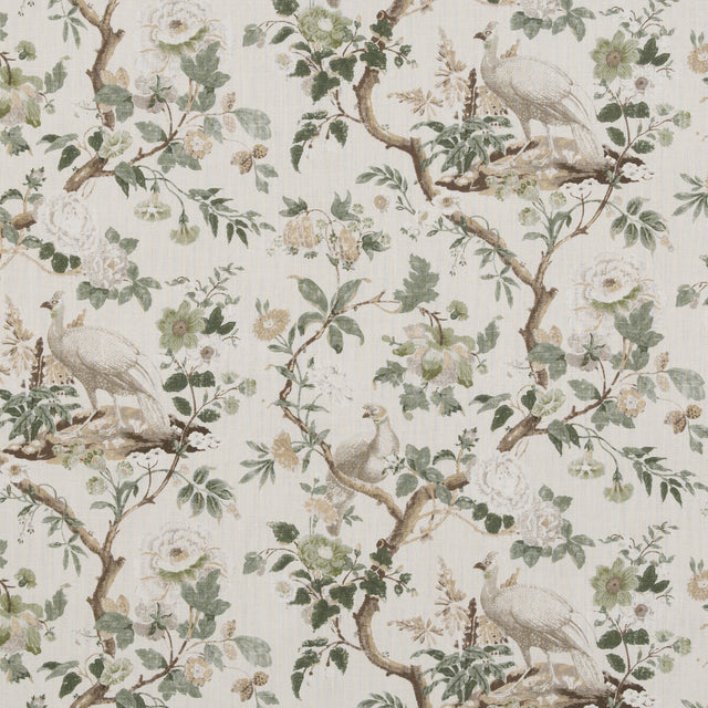 G P & J BAKER BP10949.3.0 BROUGHTON ROSE GREEN Fabric - Eade's Wallpaper