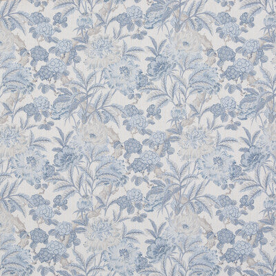G P & J BAKER BP10950.1.0 SUMMER PEONY BLUE Fabric - Eade's Wallpaper