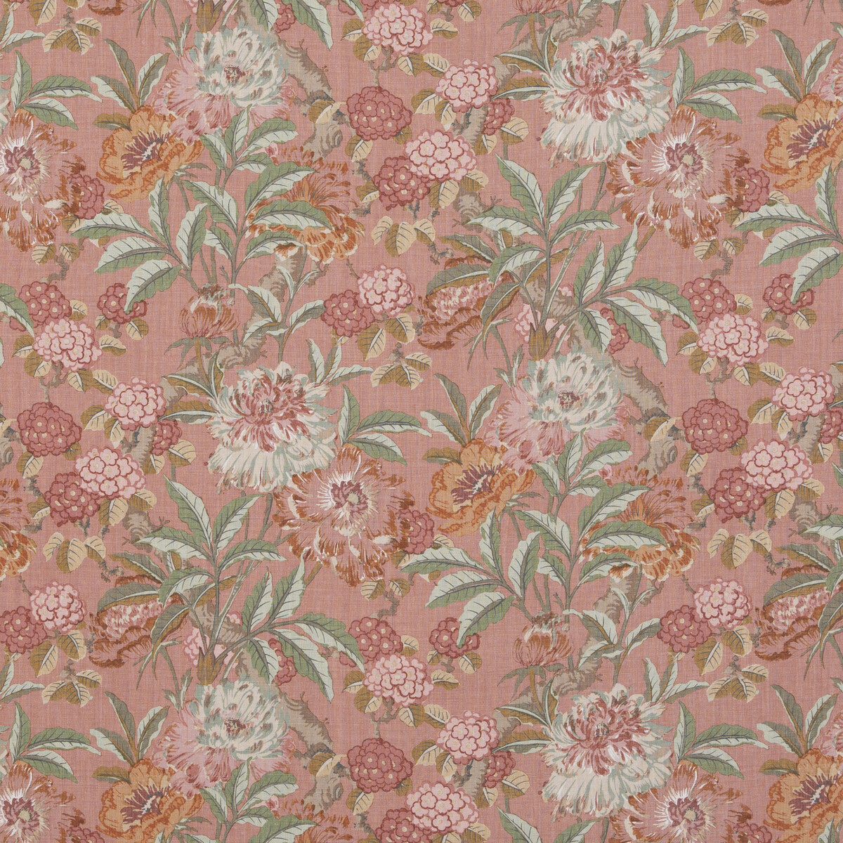 G P & J BAKER BP10950.2.0 SUMMER PEONY RED Fabric - Eade's Wallpaper