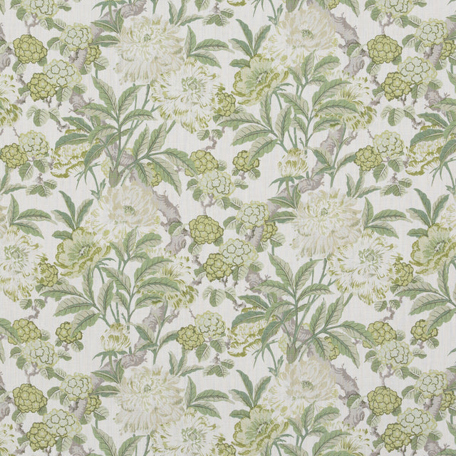 G P & J BAKER BP10950.3.0 SUMMER PEONY GREEN Fabric - Eade's Wallpaper