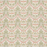 G P & J BAKER BP10967.1.0 BIRDS & CHERRIES COTTON RED/GREEN Fabric - Eade's Wallpaper