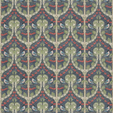 G P & J BAKER BP10967.2.0 BIRDS & CHERRIES COTTON INDIGO Fabric - Eade's Wallpaper