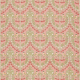 G P & J BAKER BP10967.5.0 BIRDS & CHERRIES COTTON CORAL Fabric - Eade's Wallpaper