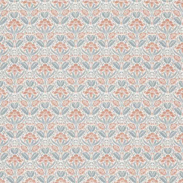 G P & J BAKER BP10968.3.0 IRIS MEADOW COTTON TEAL Fabric - Eade's Wallpaper