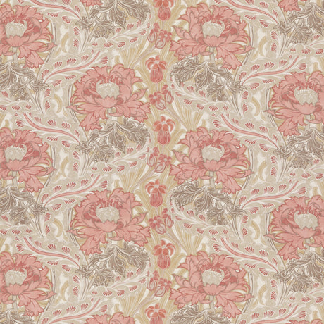 G P & J BAKER BP10969.1.0 BRANTWOOD COTTON CORAL/SAND Fabric - Eade's Wallpaper