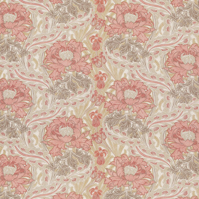 G P & J BAKER BP10969.1.0 BRANTWOOD COTTON CORAL/SAND Fabric - Eade's Wallpaper