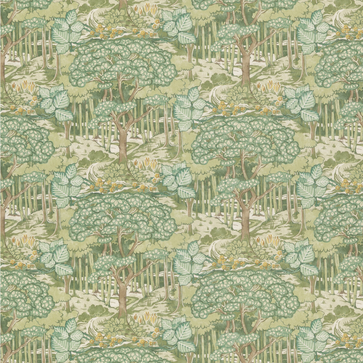 G P & J BAKER BP10971.1.0 RUSKIN COTTON GREEN Fabric - Eade's Wallpaper
