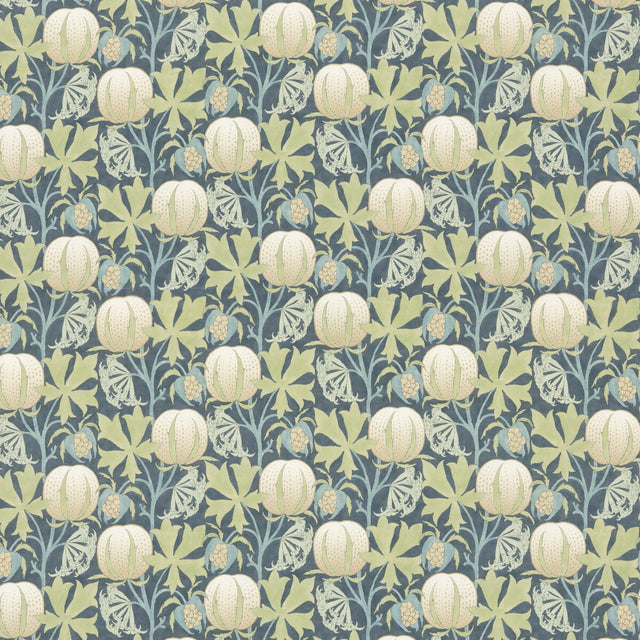 G P & J BAKER BP10973.2.0 PUMPKINS COTTON GREEN/BLUE Fabric - Eade's Wallpaper
