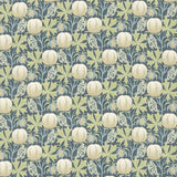 G P & J BAKER BP10973.2.0 PUMPKINS COTTON GREEN/BLUE Fabric - Eade's Wallpaper