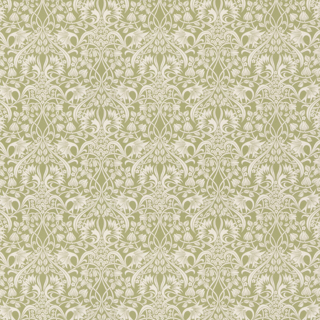 G P & J BAKER BP10974.2.0 FRITILLERIE COTTON GREEN Fabric - Eade's Wallpaper