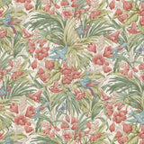 G P & J BAKER BP10976.1.0 TRUMPET FLOWERS COTTON RED/GREEN Fabric - Eade's Wallpaper