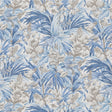 G P & J BAKER BP10976.2.0 TRUMPET FLOWERS COTTON BLUE Fabric - Eade's Wallpaper