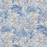 G P & J BAKER BP10976.2.0 TRUMPET FLOWERS COTTON BLUE Fabric - Eade's Wallpaper