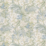 G P & J BAKER BP10976.3.0 TRUMPET FLOWERS COTTON BLUE/GREEN Fabric - Eade's Wallpaper