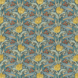 G P & J BAKER BP10977.3.0 TULIP & JASMINE COTTON TEAL Fabric - Eade's Wallpaper