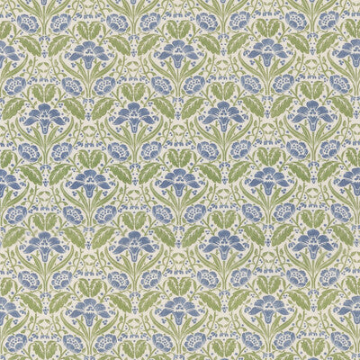 G P & J BAKER BP10979.1.0 IRIS MEADOW BLUE/GREEN Fabric - Eade's Wallpaper