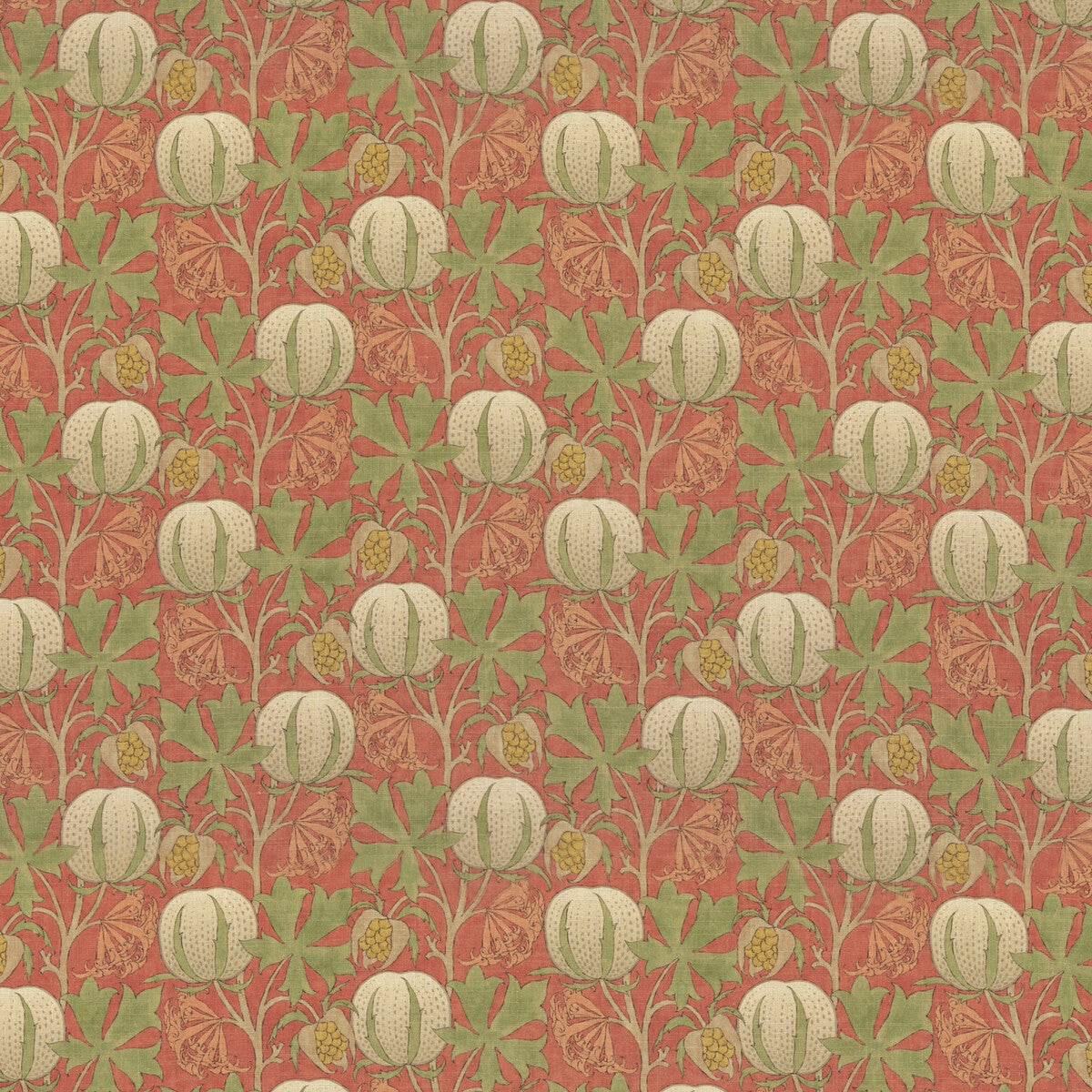 G P & J BAKER BP10981.1.0 PUMPKINS RED/GREEN Fabric - Eade's Wallpaper