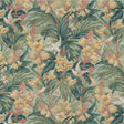 G P & J BAKER BP10982.1.0 TRUMPET FLOWERS TEAL Fabric - Eade's Wallpaper