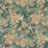 G P & J BAKER BP10982.1.0 TRUMPET FLOWERS TEAL Fabric - Eade's Wallpaper
