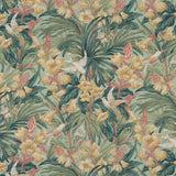 G P & J BAKER BP10982.1.0 TRUMPET FLOWERS TEAL Fabric - Eade's Wallpaper