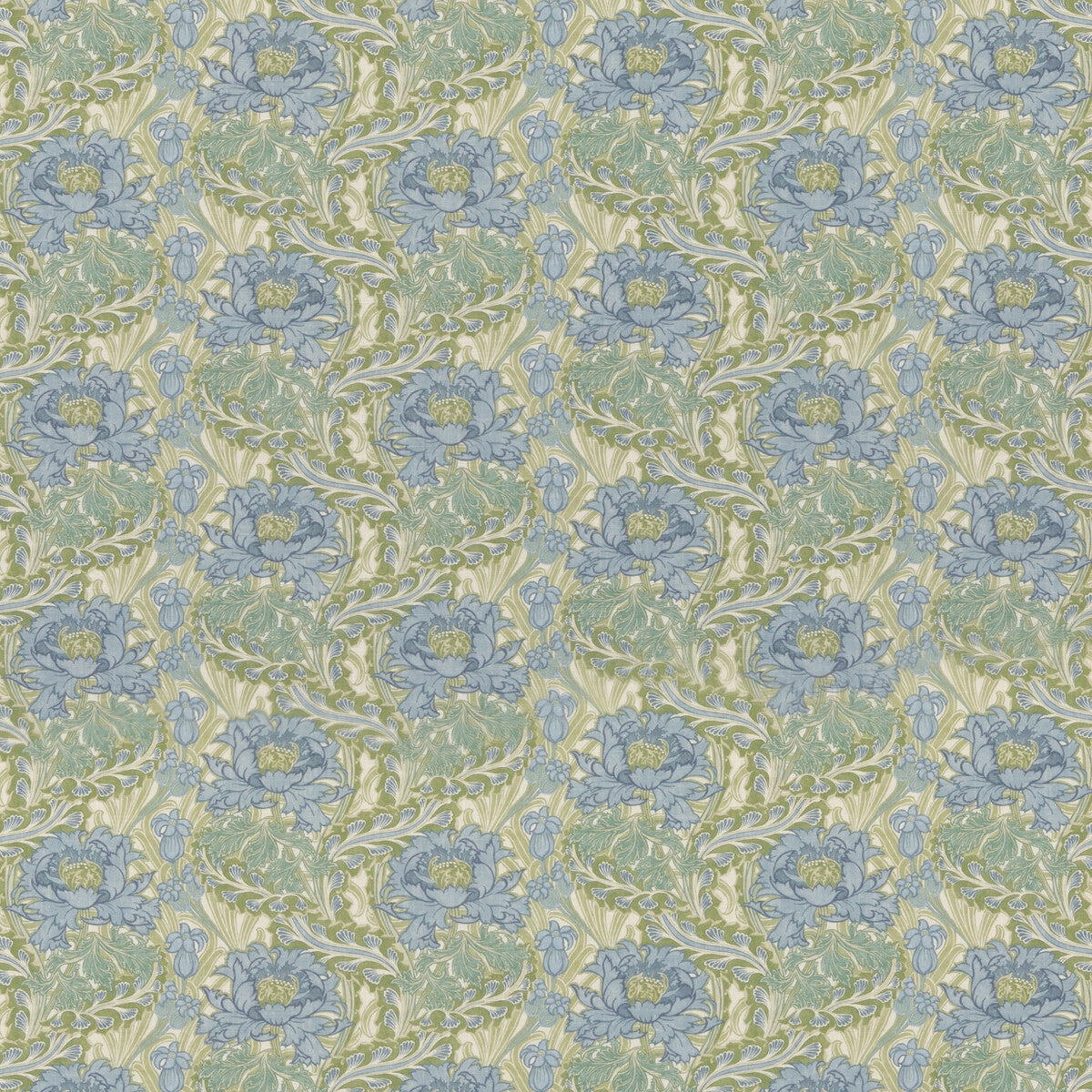 G P & J BAKER BP10983.1.0 LITTLE BRANTWOOD BLUE/GREEN Fabric - Eade's Wallpaper
