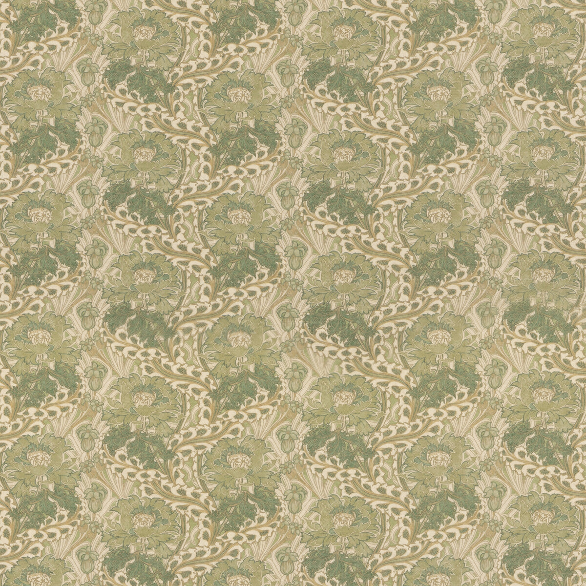 G P & J BAKER BP10983.2.0 LITTLE BRANTWOOD GREEN Fabric - Eade's Wallpaper