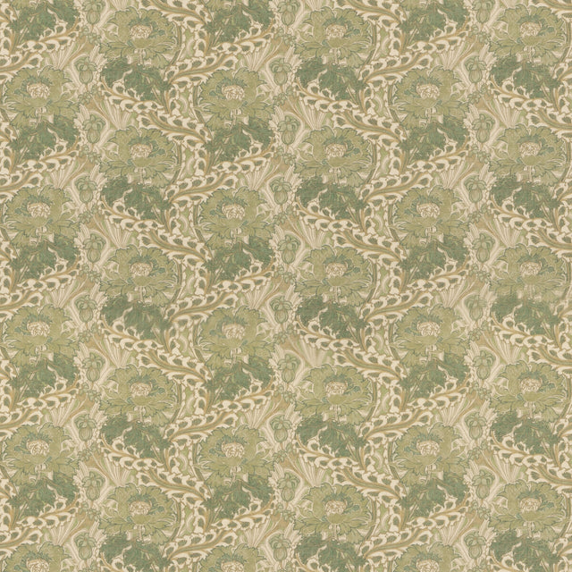G P & J BAKER BP10983.2.0 LITTLE BRANTWOOD GREEN Fabric - Eade's Wallpaper