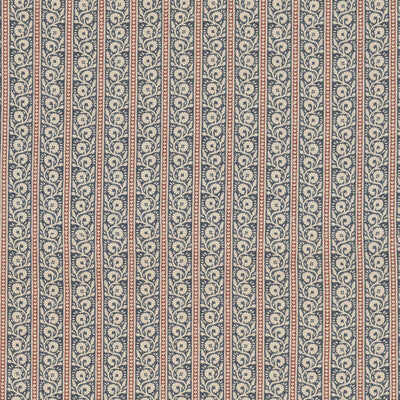 G P & J BAKER BP10999.1.0 BIBURY INDIGO/RED Fabric - Eade's Wallpaper