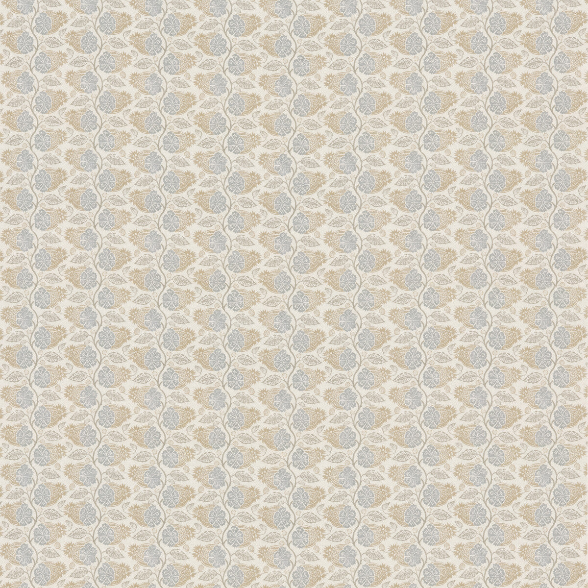 G P & J BAKER BP11000.5.0 CALCOT BLUE/SAND Fabric - Eade's Wallpaper
