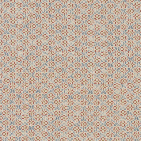 G P & J BAKER BP11001.1.0 GRANTLY INDIGO/RED Fabric - Eade's Wallpaper