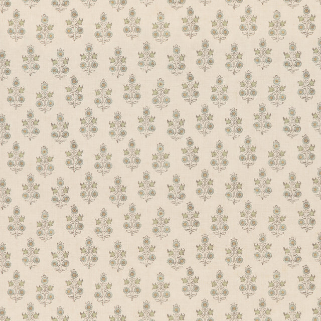 G P & J BAKER BP11003.4.0 POPPY SPRIG AQUA Fabric - Eade's Wallpaper