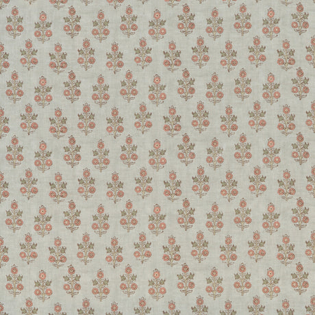 G P & J BAKER BP11003.7.0 POPPY SPRIG AQUA/BLUSH Fabric - Eade's Wallpaper