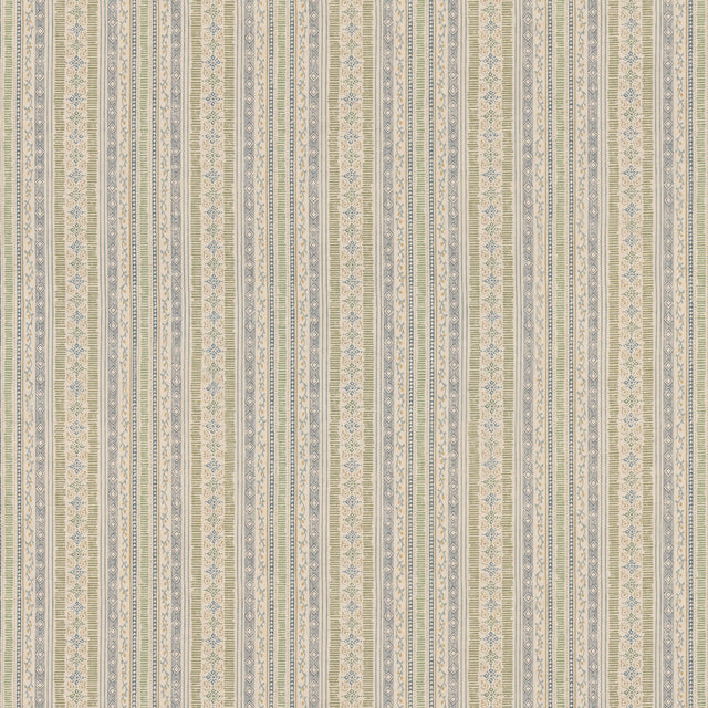 G P & J BAKER BP11005.2.0 COMPTON GREEN/BLUE Fabric - Eade's Wallpaper