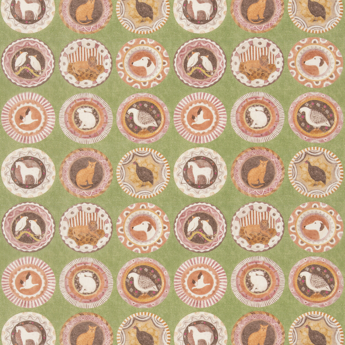 G P & J BAKER BP11047.3.0 ROBINA'S DINNER PARTY GREEN Fabric - Eade's Wallpaper