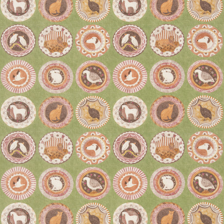 G P & J BAKER BP11047.3.0 ROBINA'S DINNER PARTY GREEN Fabric - Eade's Wallpaper