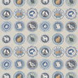 G P & J BAKER BP11047.4.0 ROBINA'S DINNER PARTY BLUE Fabric - Eade's Wallpaper