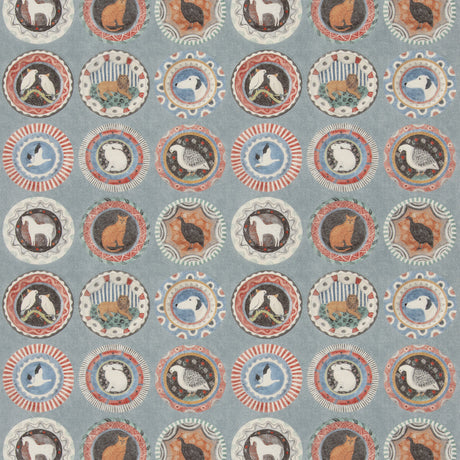 G P & J BAKER BP11047.5.0 ROBINA'S DINNER PARTY TEAL Fabric - Eade's Wallpaper