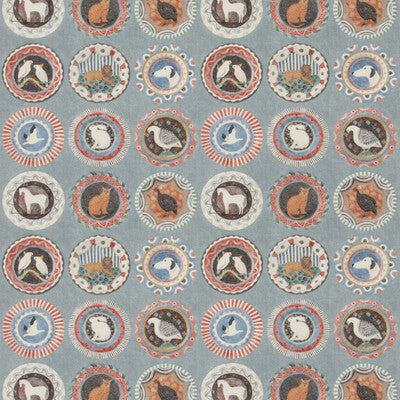 G P & J BAKER BP11047.5.0 ROBINA'S DINNER PARTY TEAL Fabric - Eade's Wallpaper
