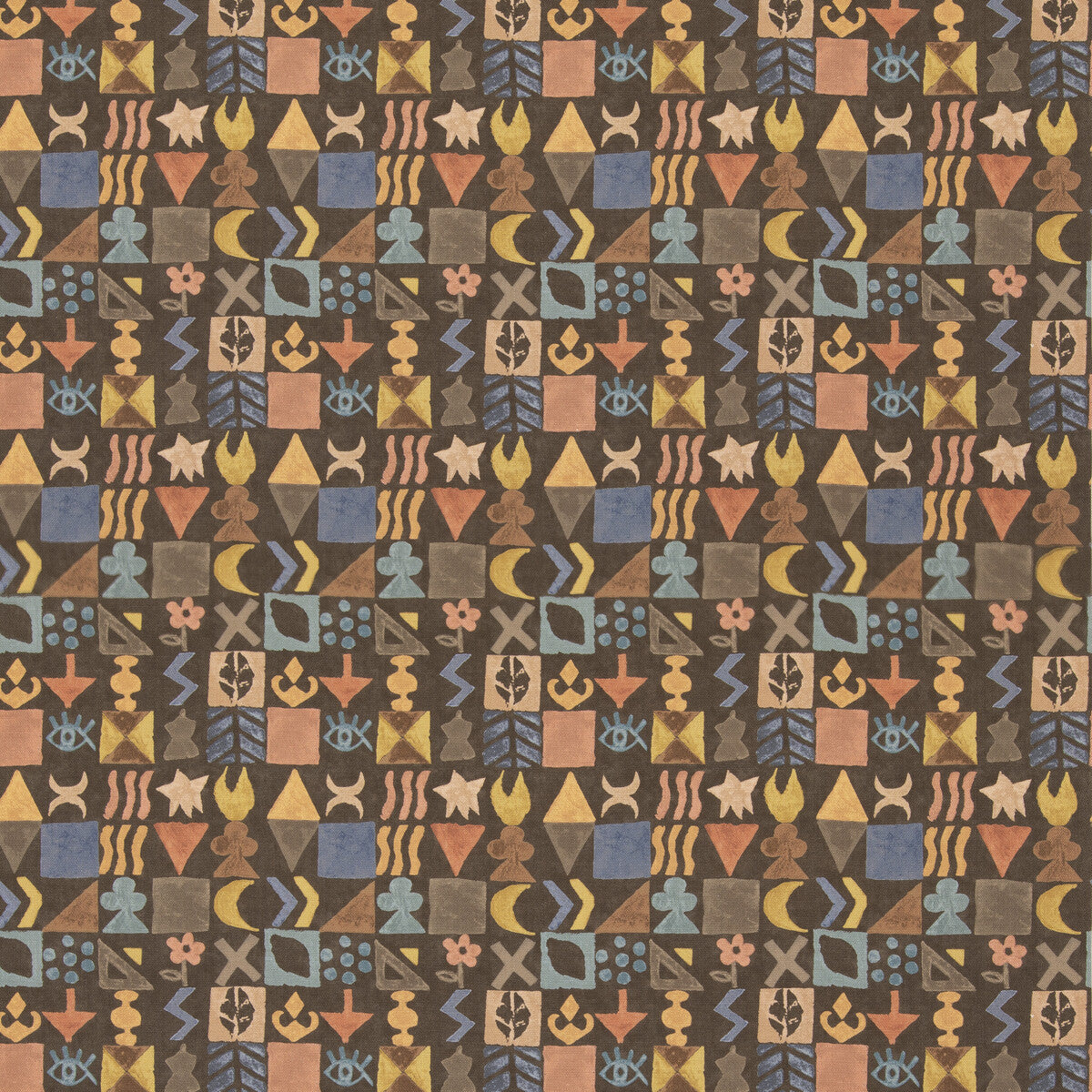 G P & J BAKER BP11049.2.0 POTATO PRINT CHOCOLATE Fabric - Eade's Wallpaper