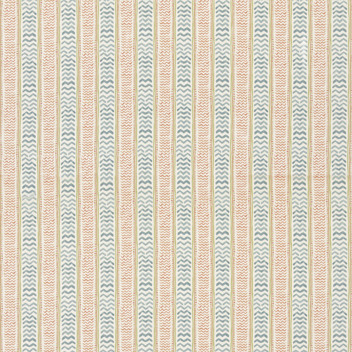 G P & J BAKER BP11050.5.0 WRIGGLE ROOM TEAL/SPICE Fabric - Eade's Wallpaper