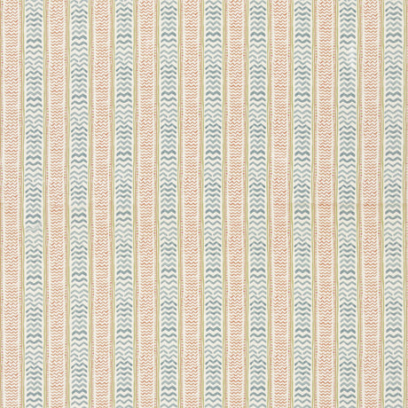 G P & J BAKER BP11050.5.0 WRIGGLE ROOM TEAL/SPICE Fabric - Eade's Wallpaper