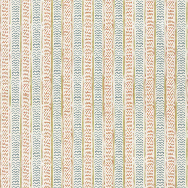 G P & J BAKER BP11050.5.0 WRIGGLE ROOM TEAL/SPICE Fabric - Eade's Wallpaper