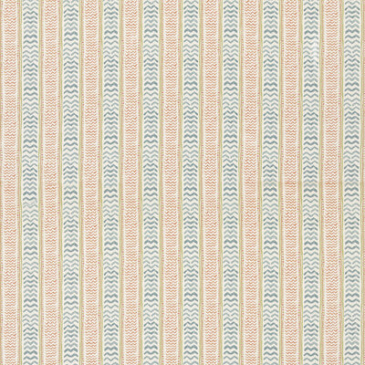 G P & J BAKER BP11050.5.0 WRIGGLE ROOM TEAL/SPICE Fabric - Eade's Wallpaper