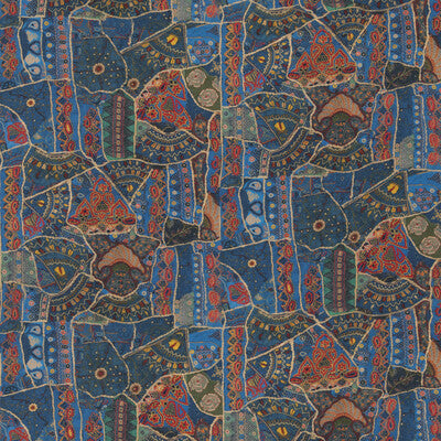 G P & J BAKER BP11052.1.0 FRONT ROW JEWEL BLUE Fabric - Eade's Wallpaper